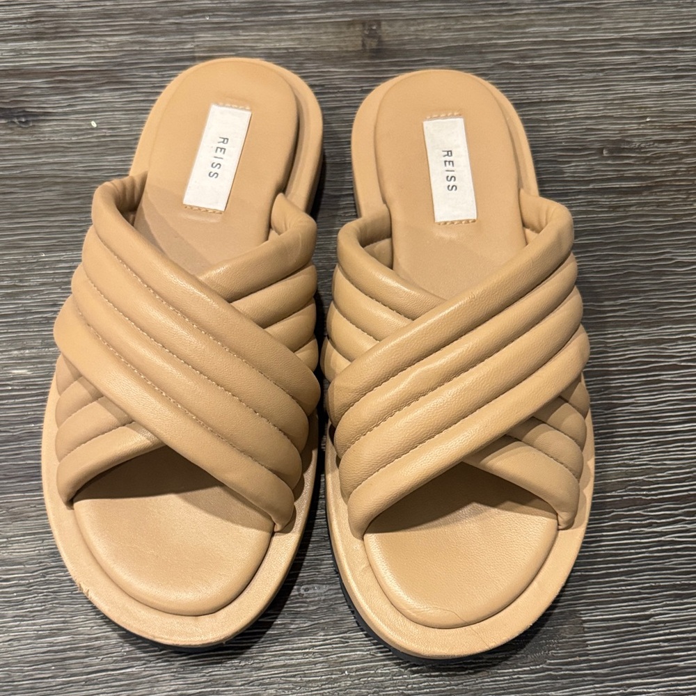 Reiss Beige Women's Crisscross Sandals
